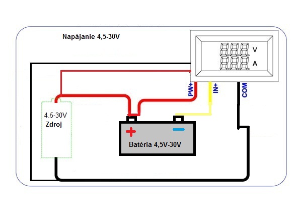 ampmeter s bočníkom nabíjanie batérie