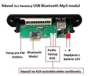 Bluetooth rozširenie pre autoradio schéma