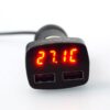 4v1 USB voltmeter teplomer, ampérmeter do auta 12-24V čierny - Image 5