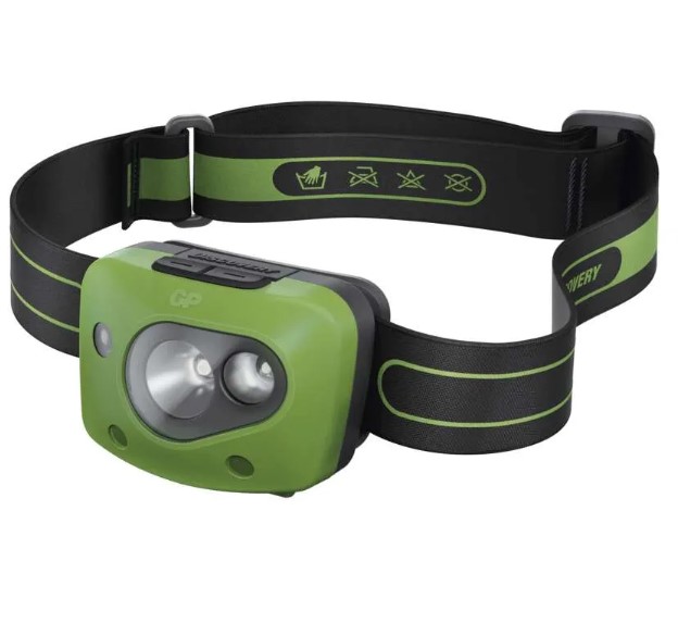 GP Discovery CH43 – LED čelovka s červeným svetlom, 150 lm