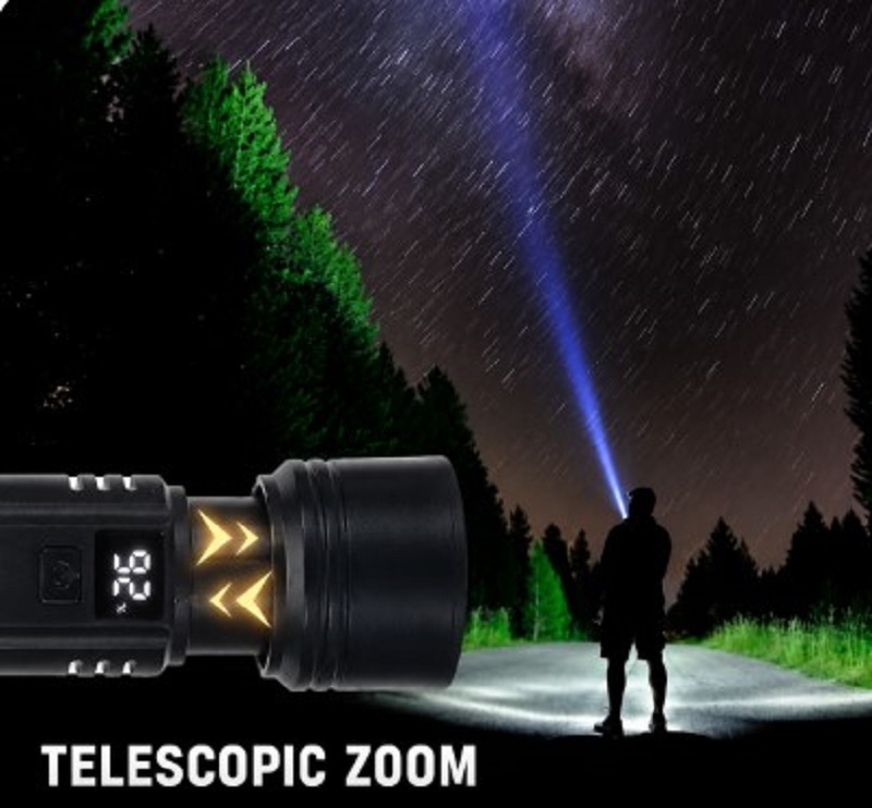 4v1LED Svietidlo 2000 lm s displejom, USB nabíjaním – Obrázok 3