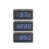 3v1 Digitálny voltmeter,teplomer a hodiny modré