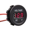 Okrúhly vodotesný voltmeter 12V/24V červený
