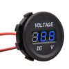 Okrúhly vodotesný voltmeter 12V/24V modrý