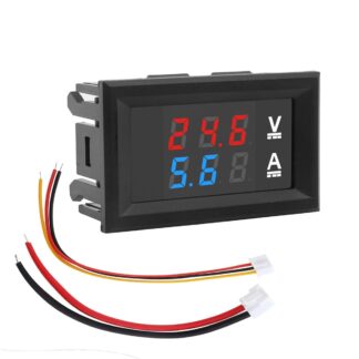 Voltmeter+Ampérmeter s bočníkom kalibrovatelný DC 4.5-30V+0-100V 10A biely/čierny