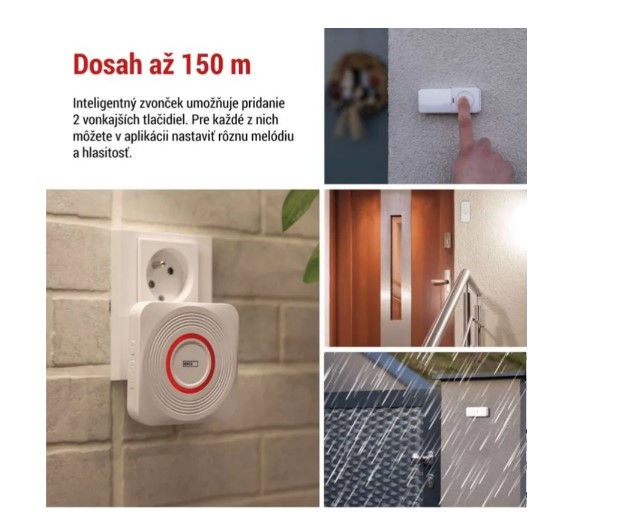 GoSmart Domový bezdrôtový zvonček do zásuvky s WiFi – Obrázok 4