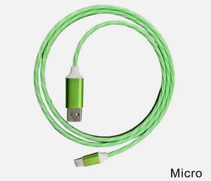Zelený svietiaci LED USB kábel