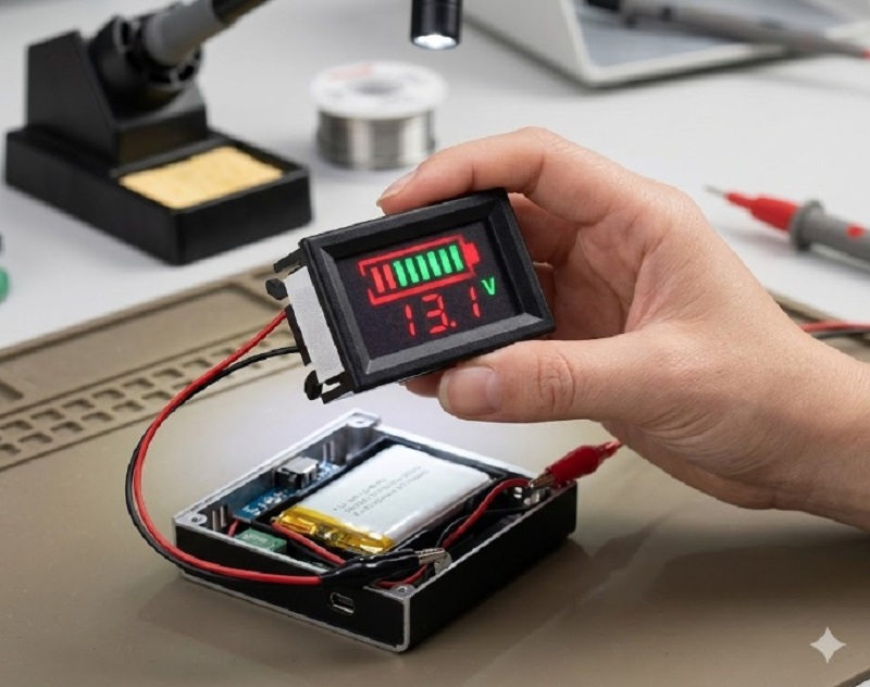 Programovateľný voltmeter s LED analyzátorom na meranie stavu akumulátorov – Obrázok 6