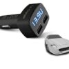 4v1 USB voltmeter, teplomer, ampérmeter do auta 12-24V s modrým podsvietením