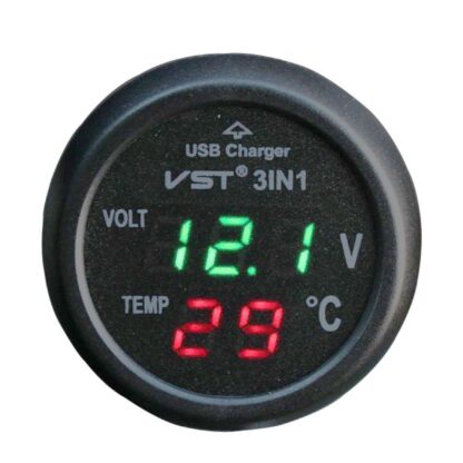 3V1 Voltmeter teplomer s USB ( zeleno – červený ) - Image 4