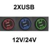 Zabudovateľná LED USB zásuvka do auta 12V/24V