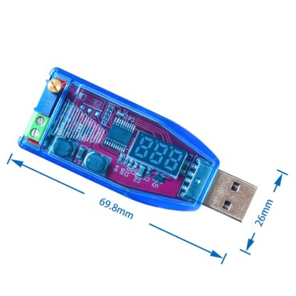 Regulovateľný USB DC-DC menič s voltmetrom 1-24V - Image 5