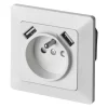 230V Vstavaná sieťová zásuvka do steny s 2xUSB - Image 2