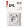 230V Vstavaná sieťová zásuvka do steny s 2xUSB - Image 3
