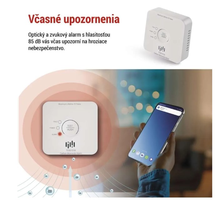 Inteligentný WiFi Detektor CO GoSmart s notifikáciami do mobilu – Obrázok 3