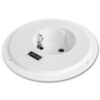 Skrytá zabudovateľná zástrčka + USB - biela - Image 4