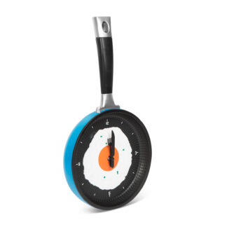 Nástenné hodiny v tvare panvice s volským okom - zelené, modré, žlté - Modrá