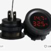 12V-24V Vodotesný voltmeter teplomer kruhový - Image 2