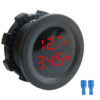 12V-24V Vodotesný voltmeter teplomer kruhový