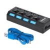 USB hub čierny REBEL KOM0940