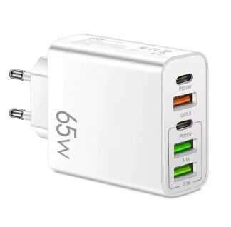 GaN nabíjačka 65W USB PD porty pre rýchle nabíjanie mobilného telefónu typ C a pre iPhone Xiaomi Samsung
