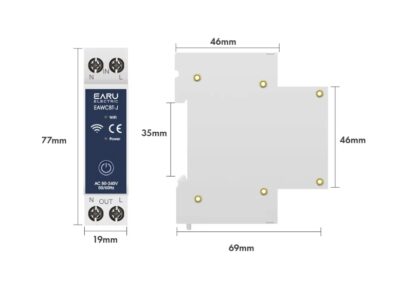 DIN wifi relé vypínač+elektromer 20A