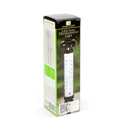 Solárny teplomer do záhrady- studená biela LED - Image 4