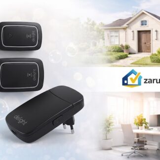 Digitálny bezdrôtový zvonček bez batérií – KINETIC, 2 tlačidlá, do domu aj bytu