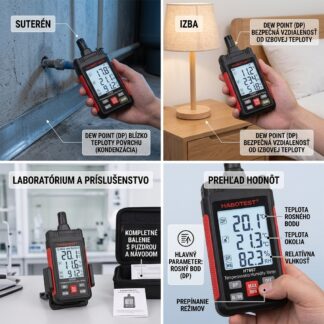 Digitálny merač rosného bodu -50 °C až +60 °C