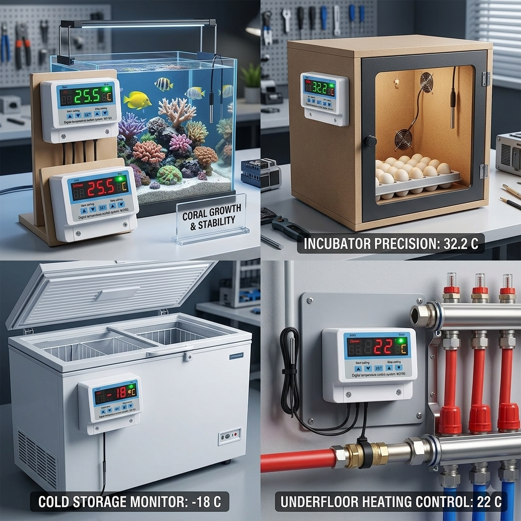 W3103 Regulátor teploty 230V 30A relé -50°C+110°C – Obrázok 3